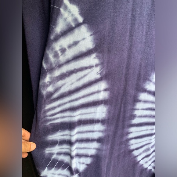 Anthropologie Daily Practice Dress Blue Tie Dye Midi Dress Size M - Picture 2 of 5